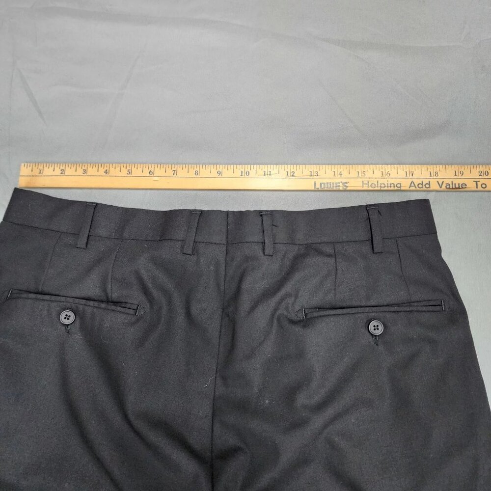 Nordstrom Mens Dress Pants 36x29 Black Tech Smart Trim Fit Wool Blend Stretch - Picture 9 of 11